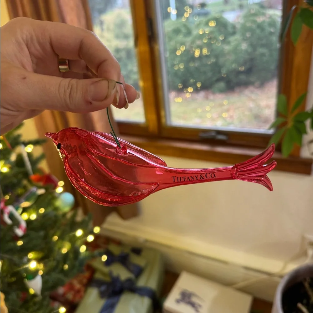 Tiffany and Co Hand Blown Glass Bird Ornament